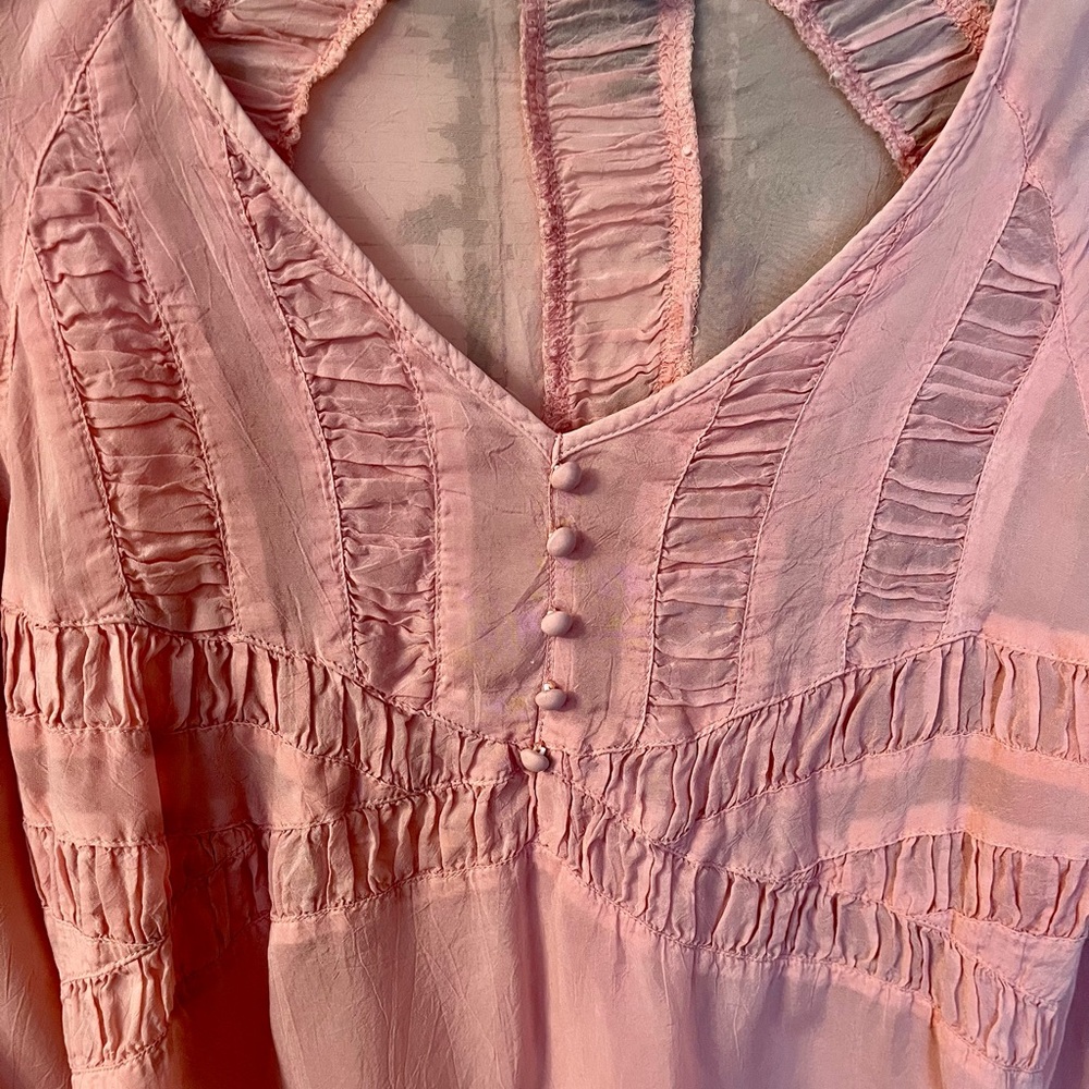 Gorgeous Pink Sheer Women's Top by J Jill Size Small